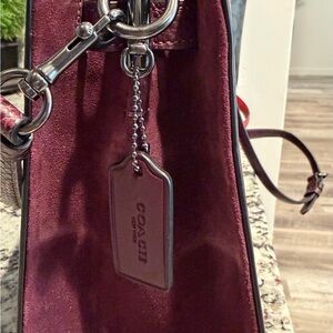 Coach Purple and Black Leather Tote